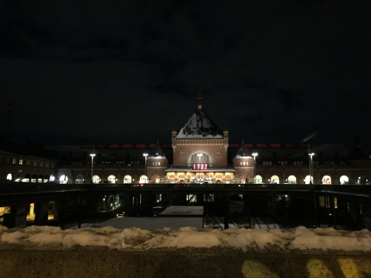 Estación de tren Copenhagen by night